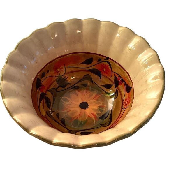 Certified International Sunflower 9" Mixing Bowl Margret Le Van Design Scalloped - Picture 4 of 9